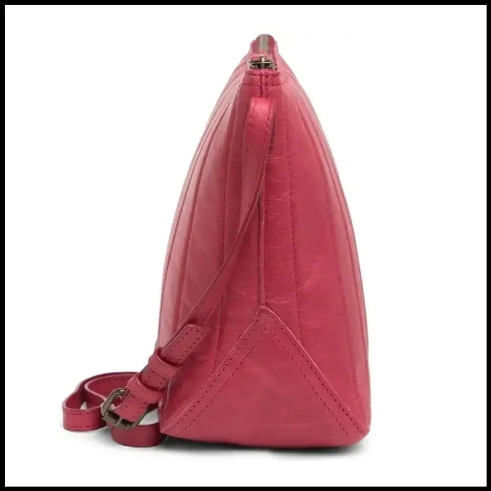 AMERICAN LEATHER CO. Dayton Quilted Leather Crossbody Bag Purse